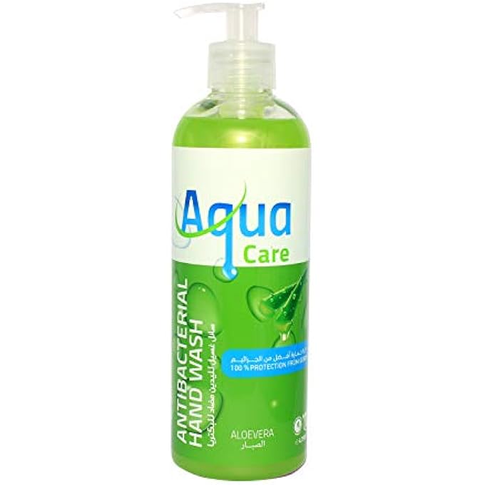 Aqua Care ANTIBACTERIAL LIQUID HAND WASH ALOE VERA & EFFECTIVE GERM PROTECT SKIN HAND SOAP, MOISTURIZING & SOOTHING CLEAN WITH FRESH SCENT, ESSENTIAL OILS & PARABEN FREE, BULK BOTTLE 475ML - Image 1